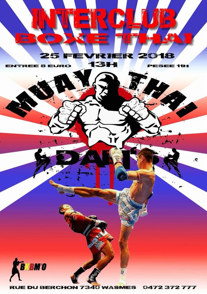 InterClub Boxe Thaï classe C le 25/02/2018 à Wasmes en Belgique !!!