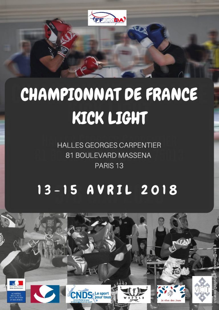 Championnat de France Kick Light du 14 au 15 avril 2018