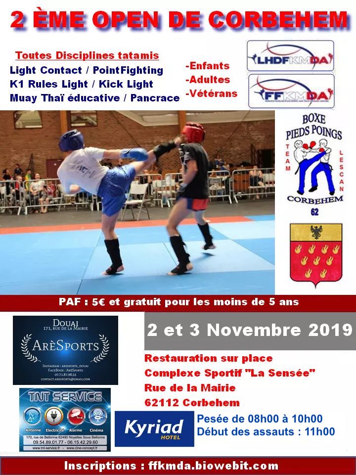 Open de France FFKMDA le 2 et 3 novembre à Corbehem