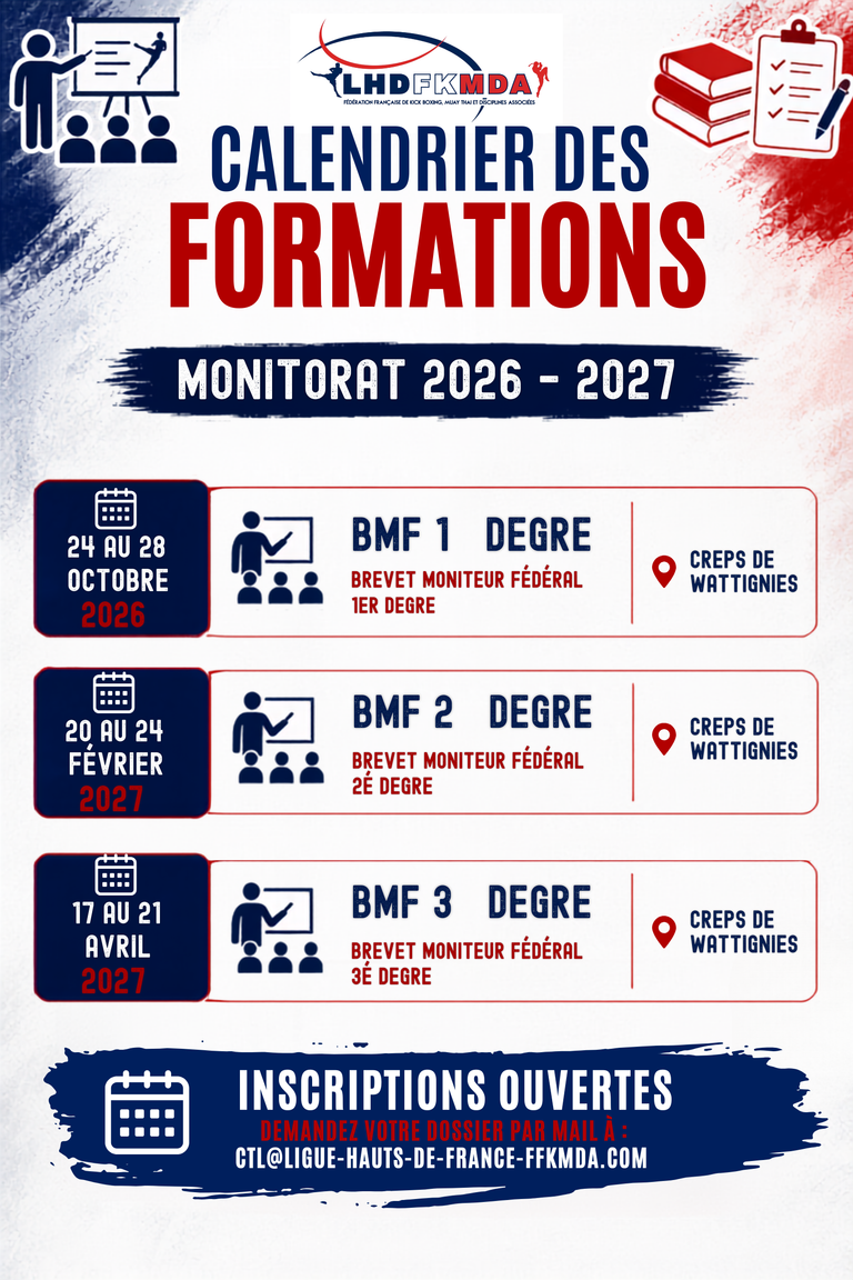 CALLENDRIER DES FORMATIONS FFKMDA